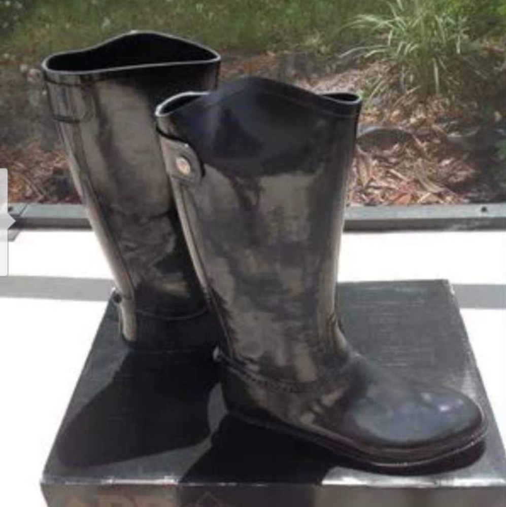 NEW DAV GRAY KNEE HIGH RUBBER RAIN BOOTS SIZE 11